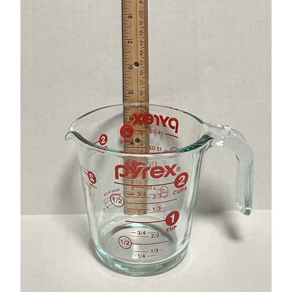 Glass Pyrex 16 oz. Measuring Cup with Handle Microwave Safe Made In USA - Picture 7 of 8